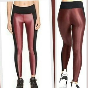 Koral breaker Burgundy and Black Panel Leggings Xsmall